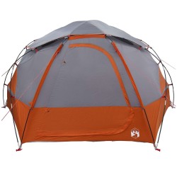Tente en dôme avec housse imperméable amovible Gris et orange 648462648462