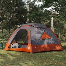Tente en dôme avec housse imperméable amovible Gris et orange 648463648463