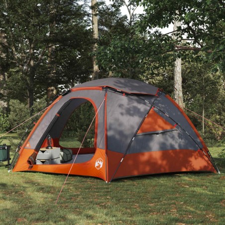 Tente en dôme avec housse imperméable amovible Gris et orange 648463648463