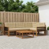 Ensemble de canapés d'extérieur 5 pcs Naturel et Beige 648468648468