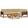Ensemble de canapés d'extérieur 5 pcs Naturel et Beige 648468648468