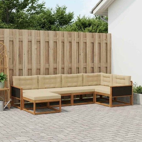 Ensemble de canapés d'extérieur 6 pcs Naturel et Beige 648470648470