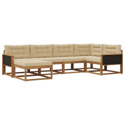 Ensemble de canapés d'extérieur 6 pcs Naturel et Beige 648470648470