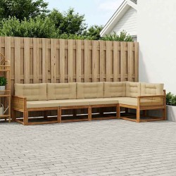 Ensemble de canapés d'extérieur 5 pcs Naturel et Beige 648476648476