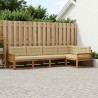 Ensemble de canapés d'extérieur 5 pcs Naturel et Beige 648476648476