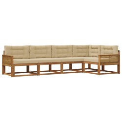 Ensemble de canapés d'extérieur 5 pcs Naturel et Beige 648476648476