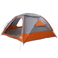 Tente en dôme avec housse imperméable amovible Gris et orange 648480648480