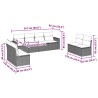 Salon de jardin 8 pcs avec coussins gris clair résine tressée 648489648489