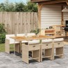 Ensemble à manger de jardin et coussins 7 pcs beige poly rotin 648492648492
