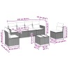 Salon de jardin avec coussins 7 pcs gris clair résine tressée 648493648493