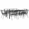 Ensemble à manger de jardin 9pcs noir poly rotin verre 648494648494
