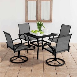 Ensemble à manger de jardin 5 pcs textilène et acier 648498648498