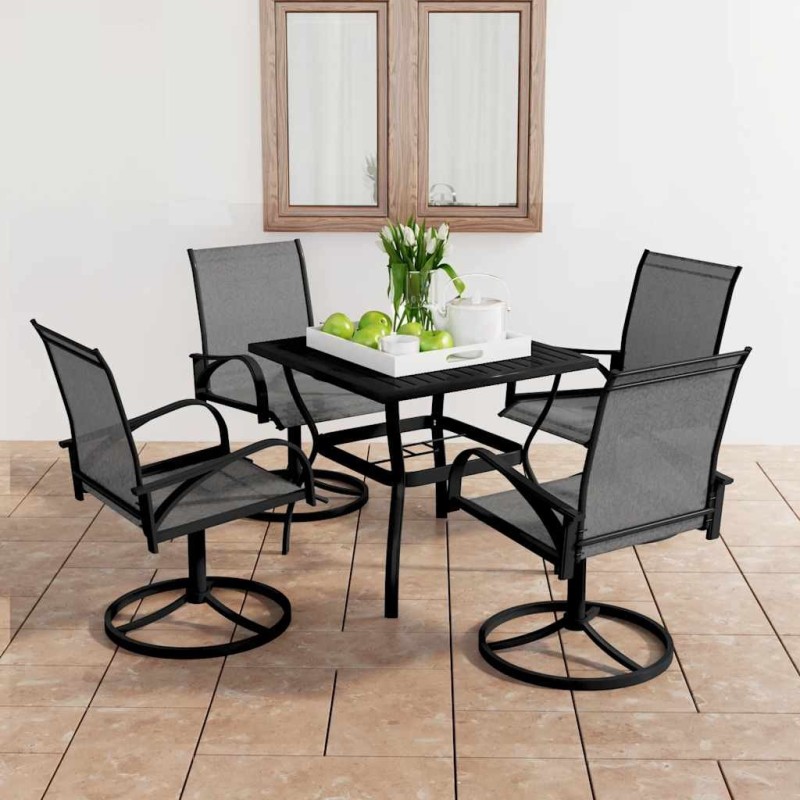 Ensemble à manger de jardin 5 pcs textilène et acier 648498648498