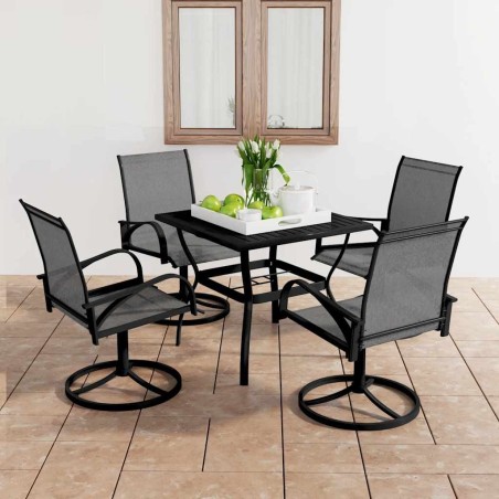 Ensemble à manger de jardin 5 pcs textilène et acier 648498648498