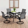 Ensemble à manger de jardin 5 pcs textilène et acier 648498648498