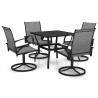 Ensemble à manger de jardin 5 pcs textilène et acier 648498648498