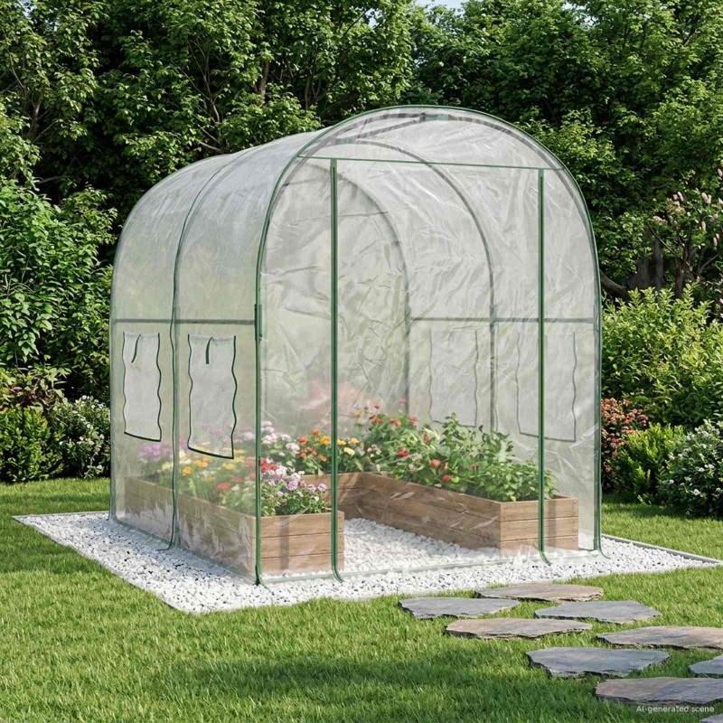 Serre avec cadre 160 x 200 x 192,5 cm PVC Transparent 648499648499