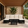 Ensemble de canapé de jardin 7 pcs Noir polyrotin 648508648508