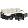 Ensemble de canapé de jardin 7 pcs Noir polyrotin 648508648508