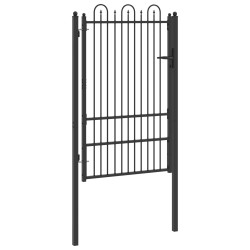 Porte de Clôture HORST 100 x 150 cm Acier Noir Verrouillable 648511648511