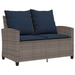 Ensemble de canapé de jardin 6 pcs avec coussins gris résine tressée 648517648517