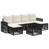 Ensemble de canapé de jardin 7 pcs Noir et blanc crème 648518648518