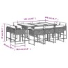 Ensemble à manger de jardin 11 pcs coussins noir résine tressée 648520648520