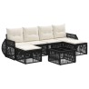 Ensemble de canapé de jardin 7 pcs Noir et blanc crème 648521648521