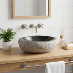 Lavabo ovale Gris (32-37) x (27-30) x 12 cm Pierre de Rivière 648525648525