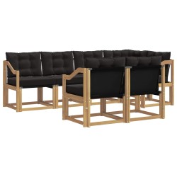 Ensemble de canapés d'extérieur 7 pcs Blanc et noir 648530648530