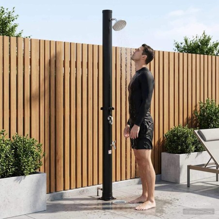 Douche solaire avec pommeau de douche et robinet 20 l Noir 648531648531