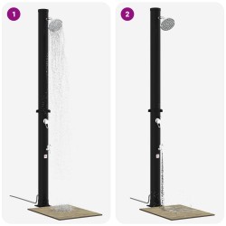 Douche solaire avec pommeau de douche et robinet 20 l Noir 648531648531