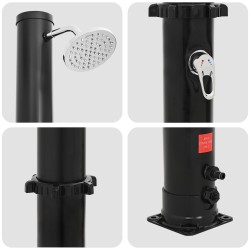 Douche solaire avec pommeau de douche et robinet 20 l Noir 648531648531