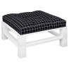 Coussin de palette motif à carreaux noir 70x70x12 cm tissu 648541648541