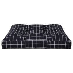 Coussin de palette motif à carreaux noir 70x70x12 cm tissu 648541648541