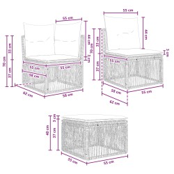 Ensemble de canapé de jardin 10 pcs Noir polyrotin 648546648546