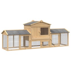 Poulailler 3 pcs Marron Bois de pin massif 648547648547