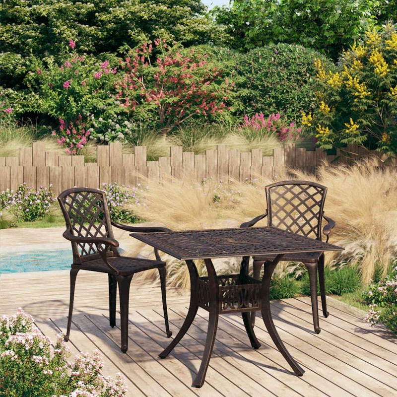 Ensemble de bistro 3 pcs Aluminium coulé Bronze 648557648557