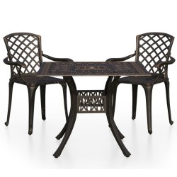 Ensemble de bistro 3 pcs Aluminium coulé Bronze 648557648557