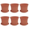 Pots de plantes 6 pcs Rouge brique Ø 15 x 12 cm Plastique 648561648561