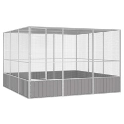 Cage à oiseaux Gris 302,5x324,5x211,5 cm Acier galvanisé 648565648565