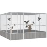 Cage à oiseaux Gris 302,5x324,5x211,5 cm Acier galvanisé 648565648565