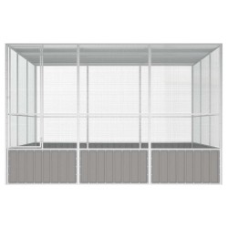 Cage à oiseaux Gris 302,5x324,5x211,5 cm Acier galvanisé 648565648565