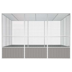 Cage à oiseaux Gris 302,5x324,5x211,5 cm Acier galvanisé 648565648565
