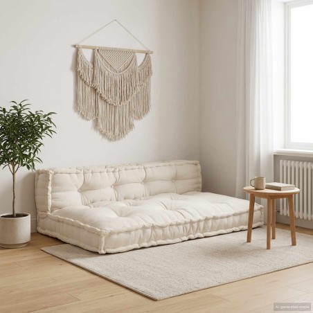 Coussin de canapé sur palette 2 pcs Crème 120 x 80 x 38 cm 648577648577