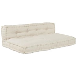 Coussin de canapé sur palette 2 pcs Crème 120 x 80 x 38 cm 648577648577