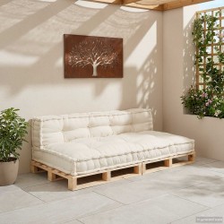 Coussin de canapé sur palette 2 pcs Crème 120 x 80 x 38 cm 648577648577