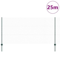 Clôture hexagonale avec poteau 25 x 1,2 m Vert Maille 648581648581