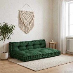 Coussin de canapé sur palette 2 pcs Vert 120 x 80 x 38 cm Tissu 648603648603