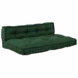 Coussin de canapé sur palette 2 pcs Vert 120 x 80 x 38 cm Tissu 648603648603
